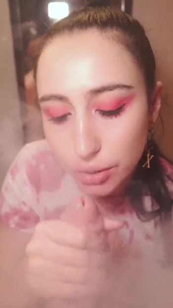 Thrilling moment from "Vape And Blowjob - Black Lynn Sucks and Smokes"