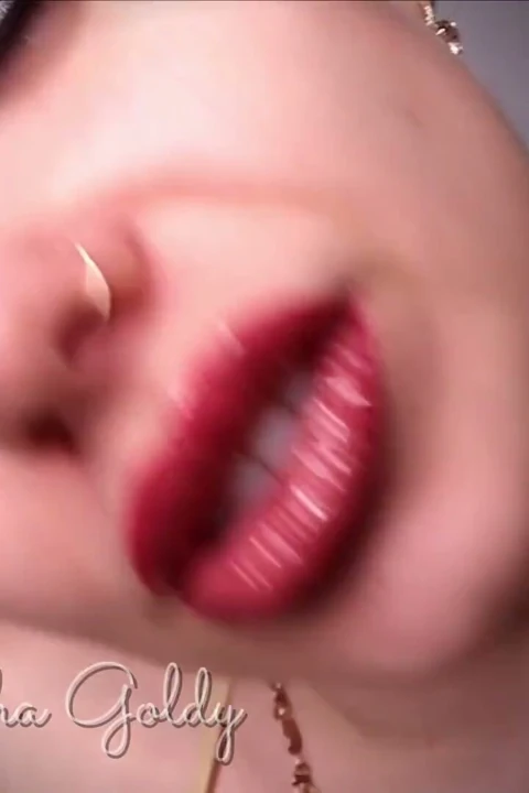 I am French kissing with you and smearing my dark glossy lipstick all over your face!