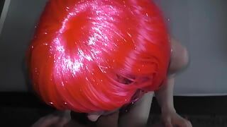 HOT CUM IN MOUTH (PINK HAIRED GIRLFRIEND BLOWJOB)