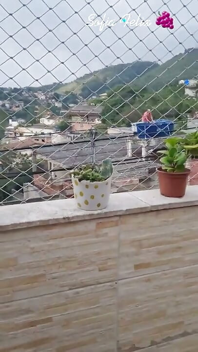Hot Neighbor Showing off on the Balcony