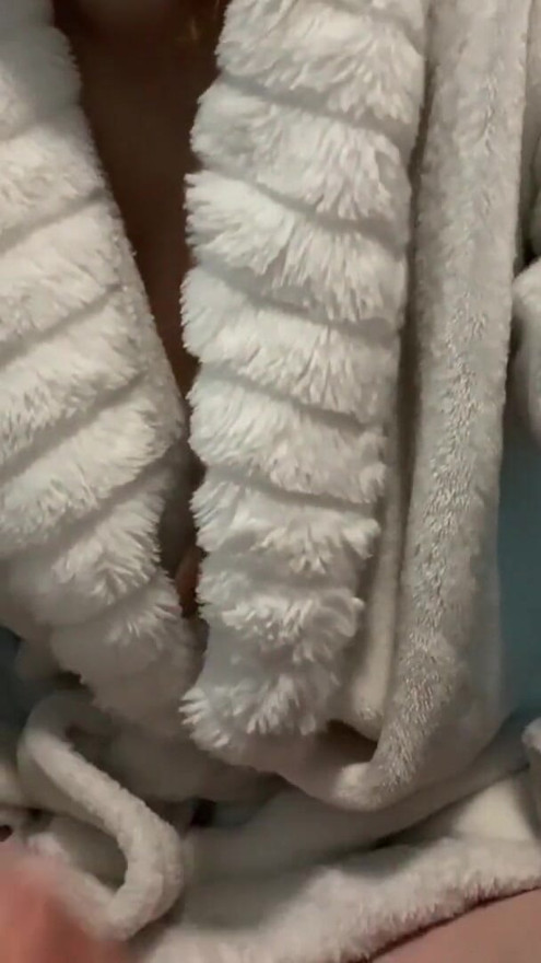 His girlfriend lubricates his boyfriend's cock well and she gives him a great handjob to make his cum explode | Clip 1