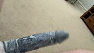 Playing with cock extension