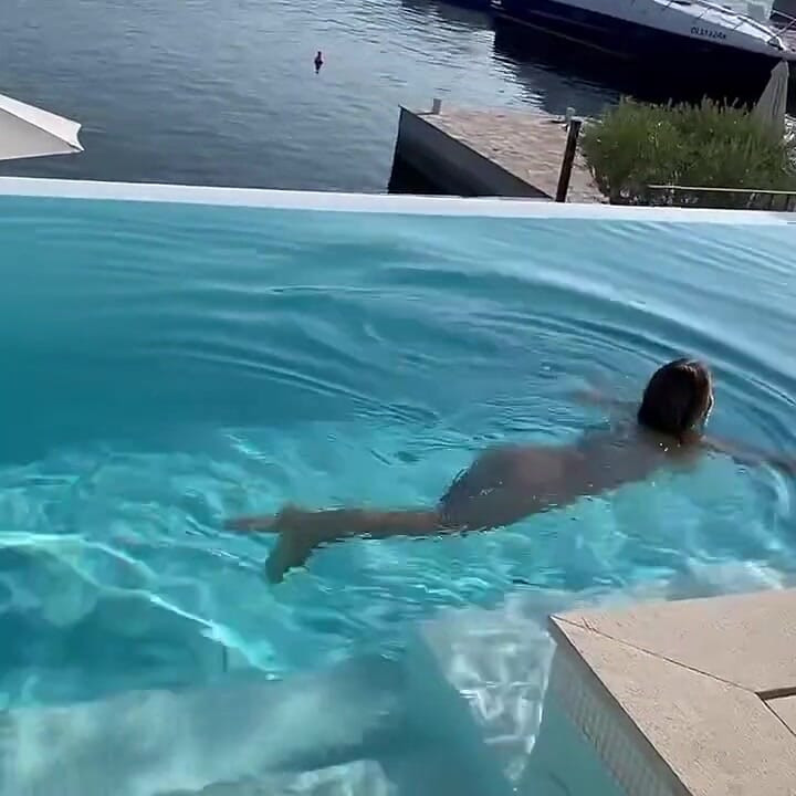 Gorgeous Monika Fox Swims Naked in Pool in Beautiful Place!