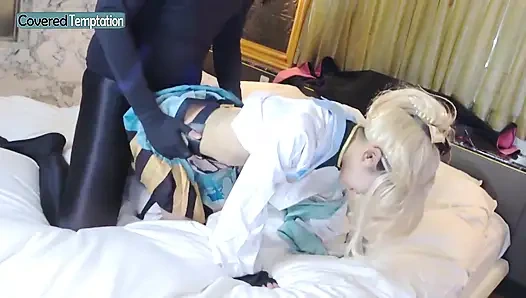 Cosplay schlanke schönheit, private off-session wird intensiv. Tiefes creampie-finish, dick und unordentlich!