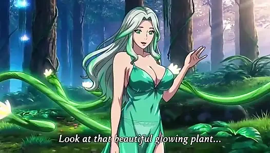 Fantasi hutan vines meremas dan pinggulnya yang besar