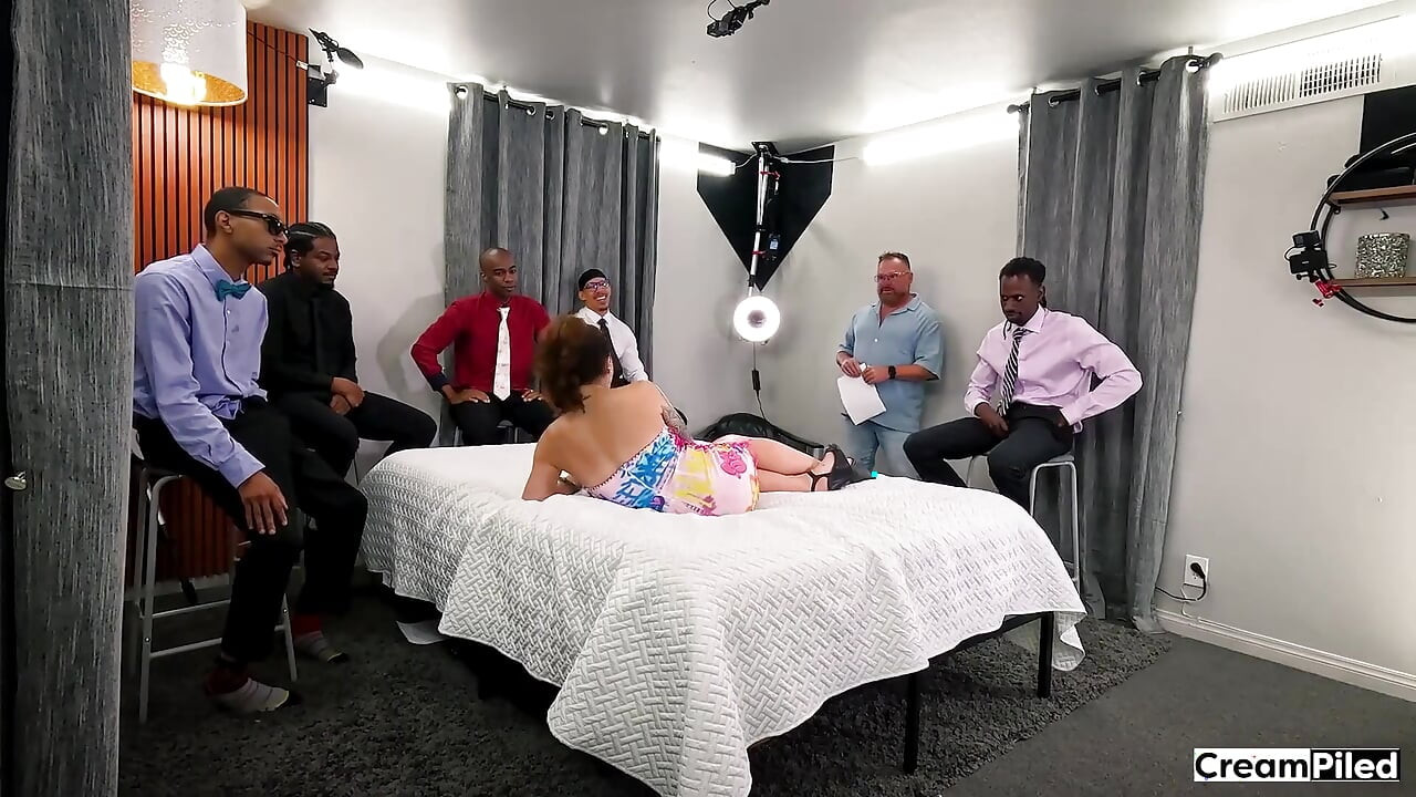 First Gangbang for All Natural Horny Brunette