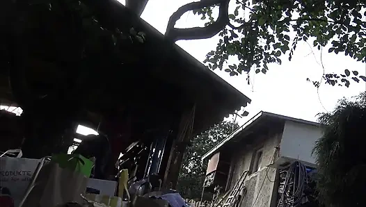 The neighbor has a barbeque party and the girls are shameless and have no panties