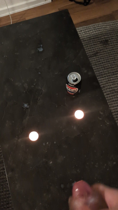 Cum shot over table