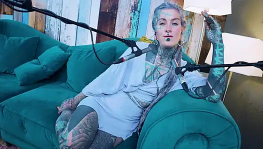 I talk about F - Fear - ASMR podcast SFW talking goth skinny girl dreadlocks tattoo model inked girl