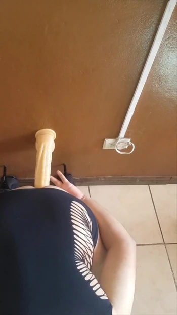 Thrilling moment from "Thick 33 cm dildo for my phat sissy ass"