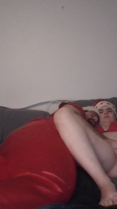 Delicious Christmas Candy Girl Gets her Sweet Candy Cane Pussy Pie filled with Holiday Cream | Clip 1