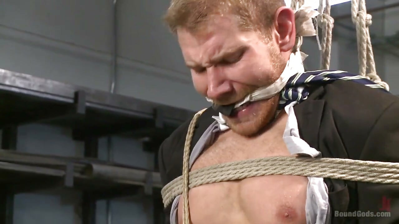 Cocky Businessman Bound and Fucked in the Metal Shop
