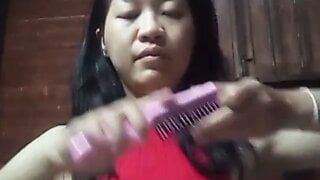 Азиатка одна дома - возбужденная мастурбация в домашнем видео, 21