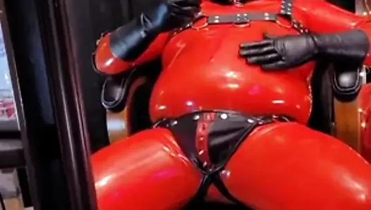 Chubby Santa Red Rubber Latex Leather Boots