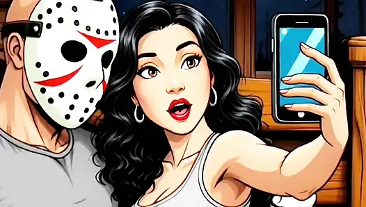 Ngentot gila di Kamp Crystal Lake. Parodi horor kartun