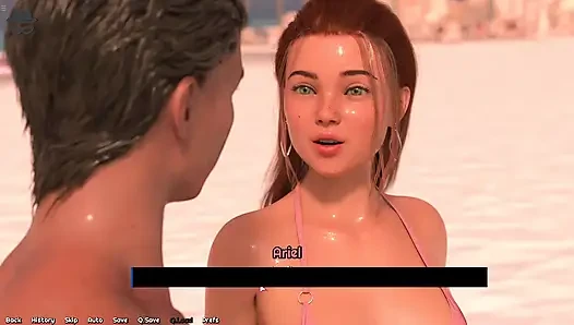 Stepbro Kissing His Stepsister Lips And Squeeze Her Big Ass In Beach
