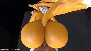 Renamon fucked hard in the ass in the  hotel