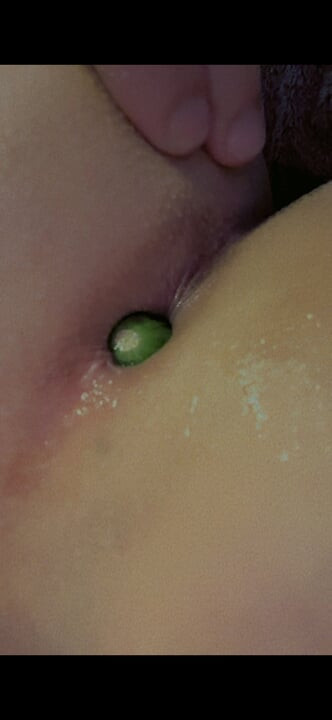 Cute soft femboy enters cucumber inside my pink hole