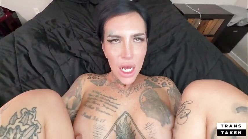 Sexy Tall Huge Tit Trans Babe Bobbie Takes Huge BBC Dickdown