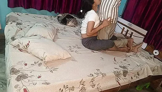 Eighteen year old young girl sucked her friend's penis and got fucked in her pussy with a thick penis