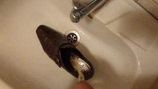 Piss in wifes brown buckle shoe