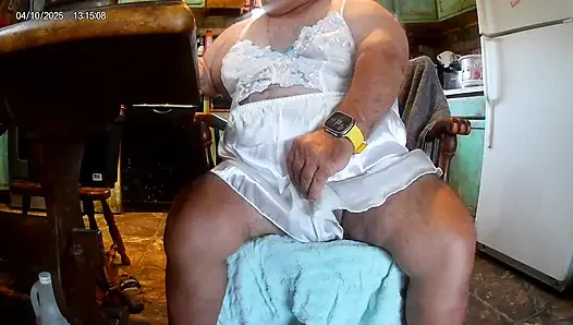 Mark Fletcher watching a JOI vid cumming wearing more lingerie