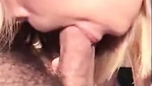 Stephanie's blowjob with great tongue action