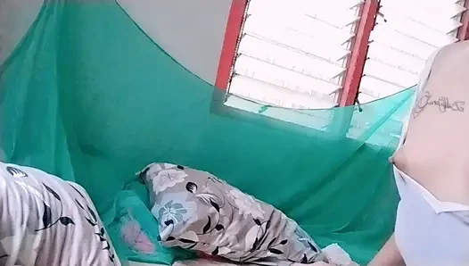 Asian housemaid seduce his old boss while her wife is not around