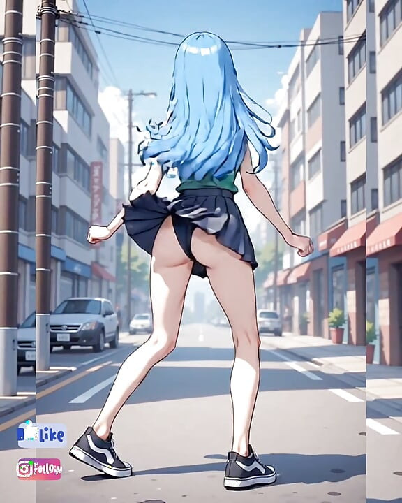 Chicas de pelo azul bailando