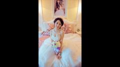 Chinese campus belle: compilazione di masturbazione in abito da sposa