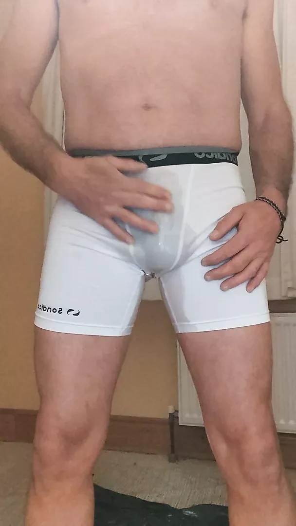 Pissing in compression shorts