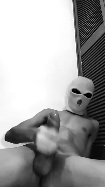 Masked BBC with Glasses and Balaclava Stroking Thick Uncut Black Cock Until Juicy Massive Cumshot Black20one