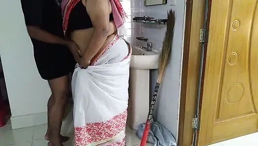 Stepmom Rough Fucked by Stepson While Sweeping the House