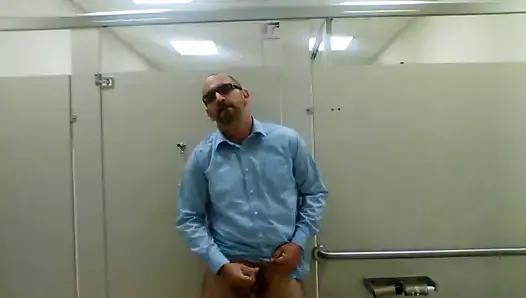 Jerking in public restroom