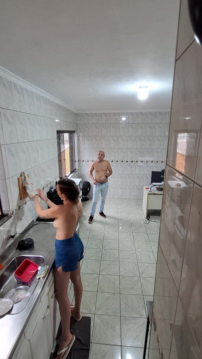 Maid takes off her clothes and accepts a facial for extra. | Clip 1