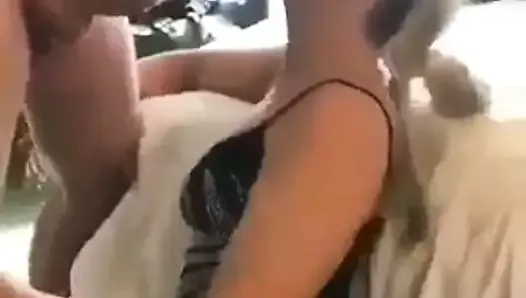 Throat fucking a blonde chav slut