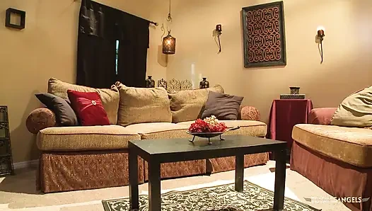 Mischa Brooks removes her red top and gets fucked in different positions