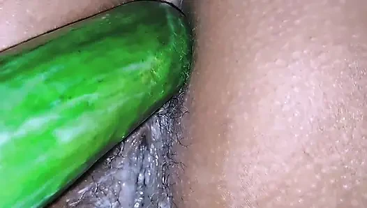 Pooja put a bottle in wife's pussy, inserted cucumber in her ass, pussy and ass exploded.