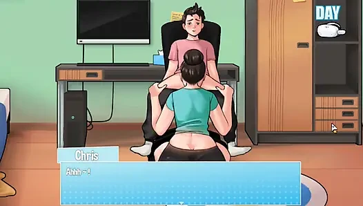 Hentai-spiel - hausaufgaben - vierer mit den damen