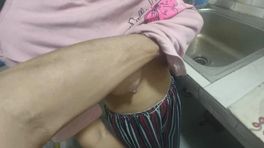 Desi hot stepsister cooking dinner I fuck her in the kitchen  desi hot kitchen sex videos