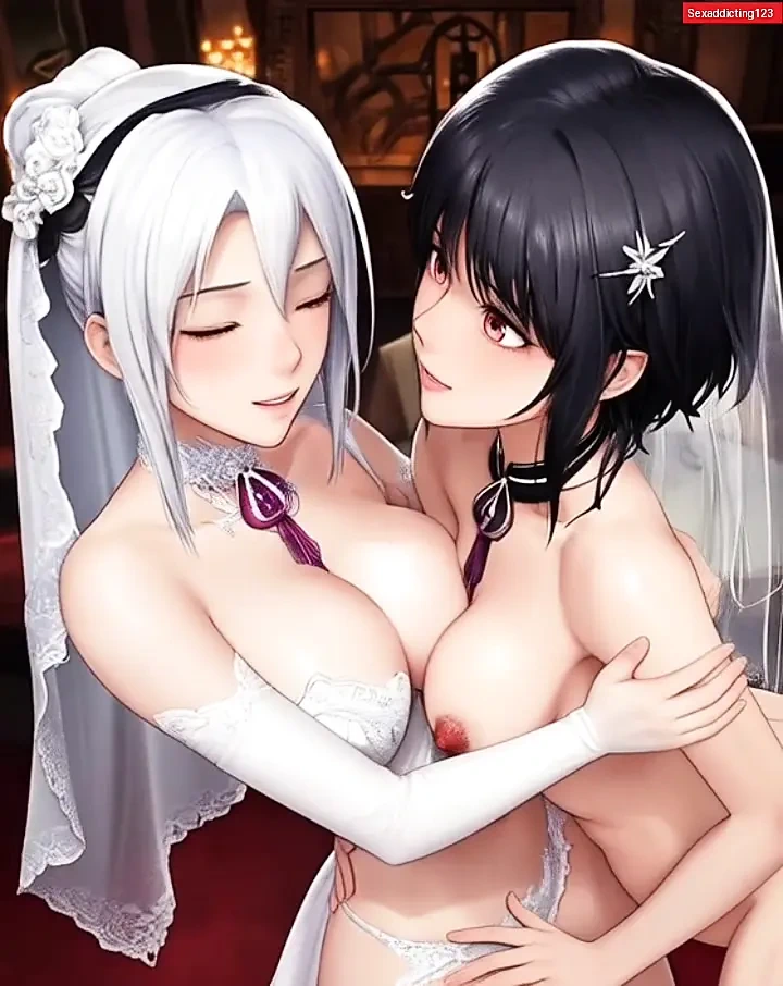 两个漂亮的新娘接吻女同性恋