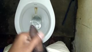 Indian small dick guy pissing