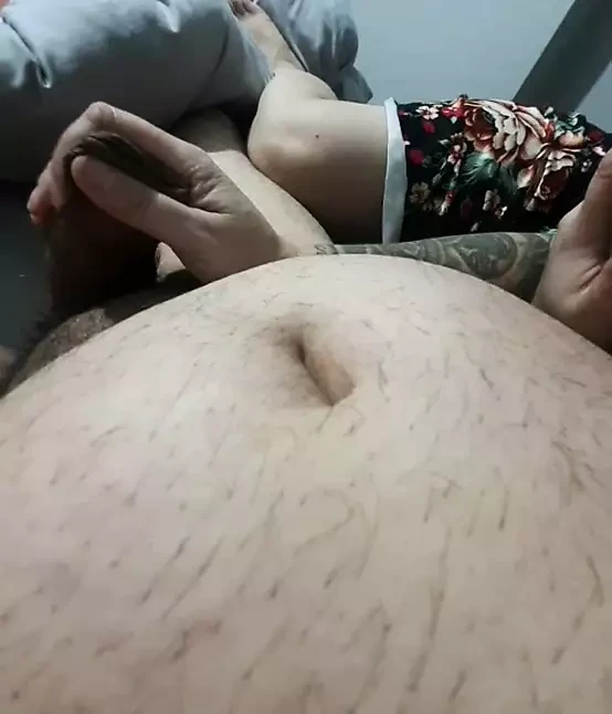 Step mom with head on step son chest handjob step son dick in bed
