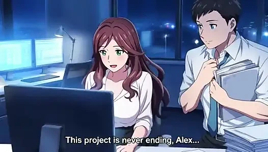 Bos menggoda sekretaris toket besarnya di kantor