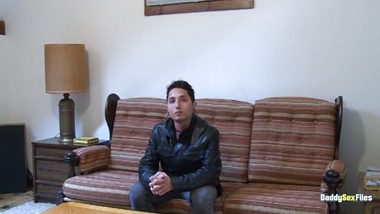 DaddySexFiles Ryan Jamison Jerks His Long Curved Cock On The Sofa