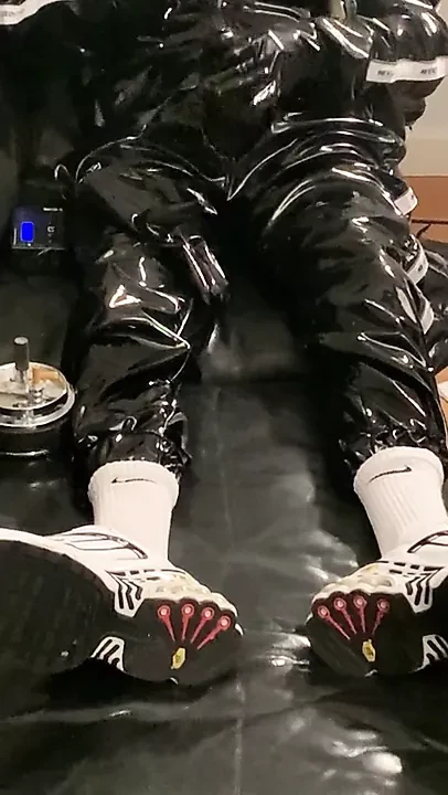 Playing with my cock in PVC