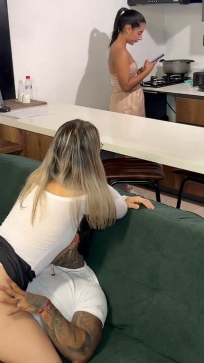My girlfriend doesn't know that I fuck her best friend in the living room | Clip 2