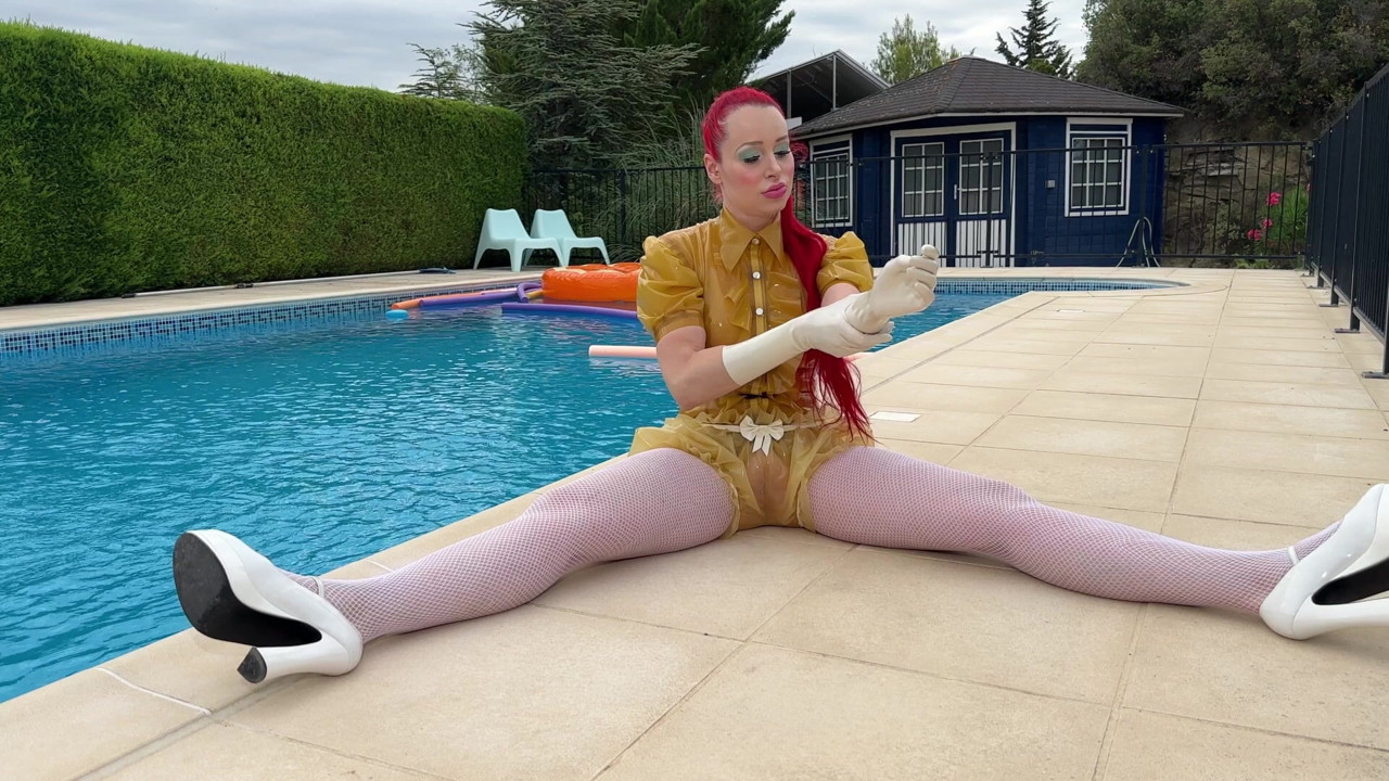 Sneaky JOI and cum countdown by the pool