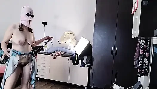 Amateur Wife Has Fun Trying on Clothes That She Cuts