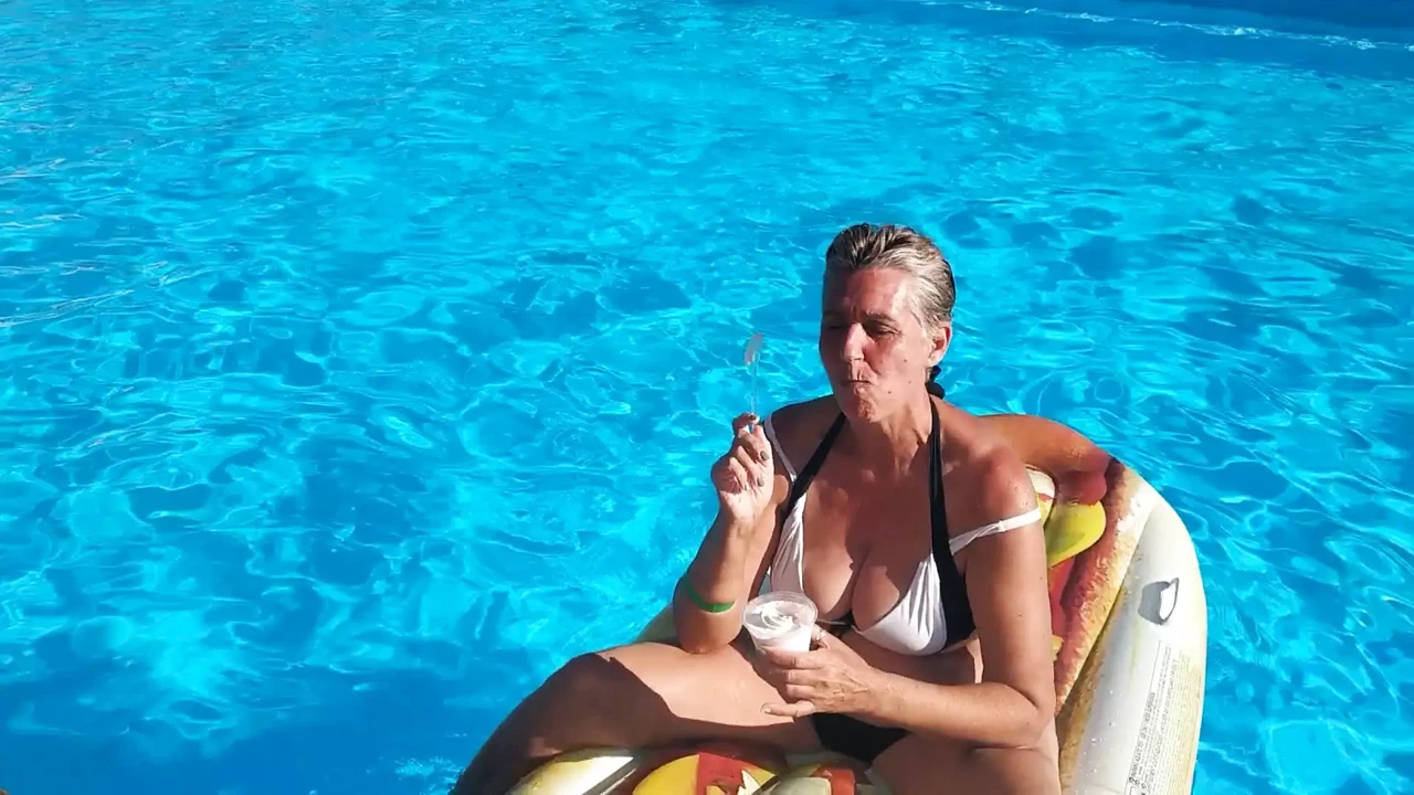 Hot housewife has fun on the water.